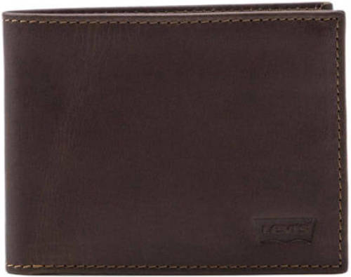 Levi's leren portemonnee donkerbruin