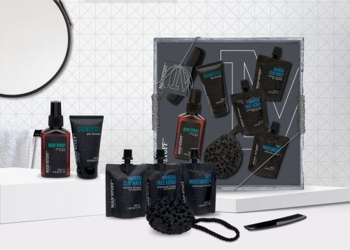 MAN'STUFF Reinigingsset voor de huid Wooden Tray (set, 8-delig)