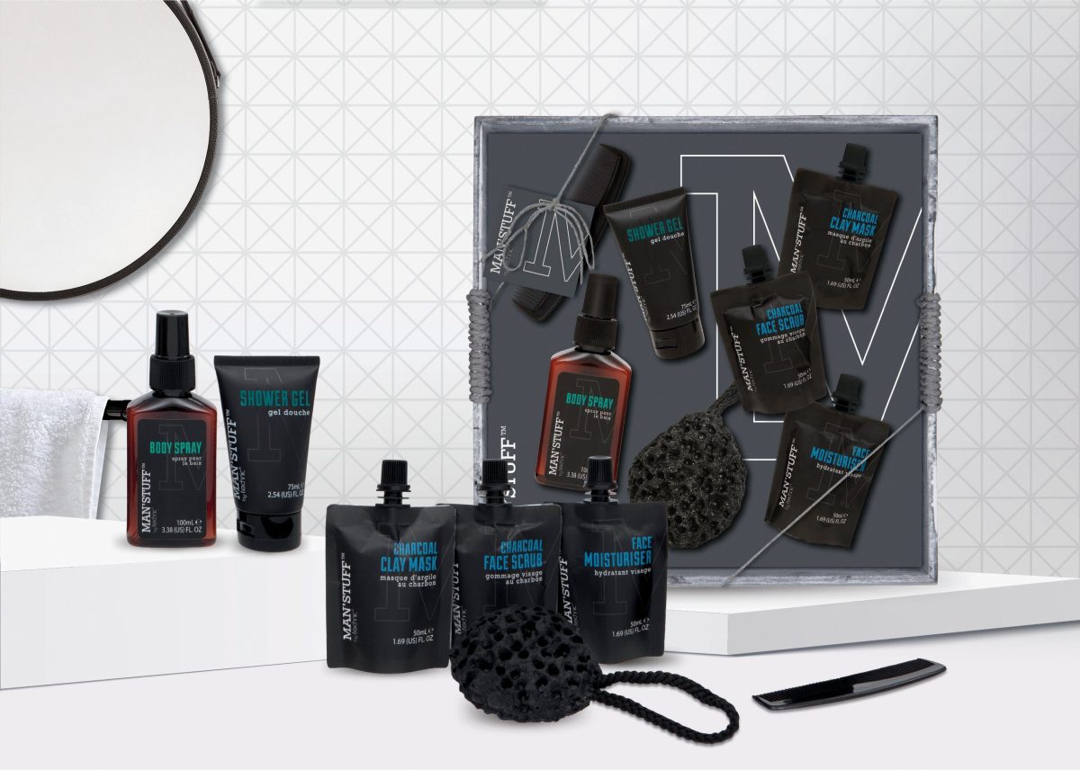 MAN'STUFF Reinigingsset voor de huid Wooden Tray (set, 8-delig)