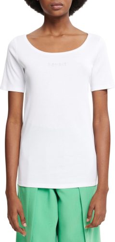 Esprit T-shirt met fonkelende glinstersteentje-logo op borsthoogte
