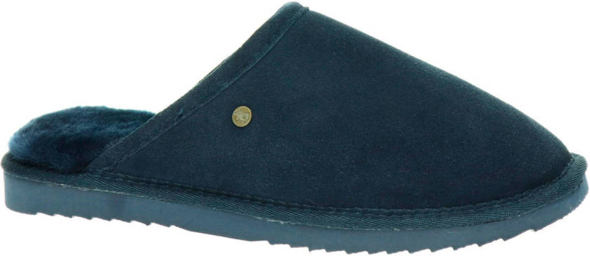 Warmbat Australia gevoerde suède pantoffels blauw
