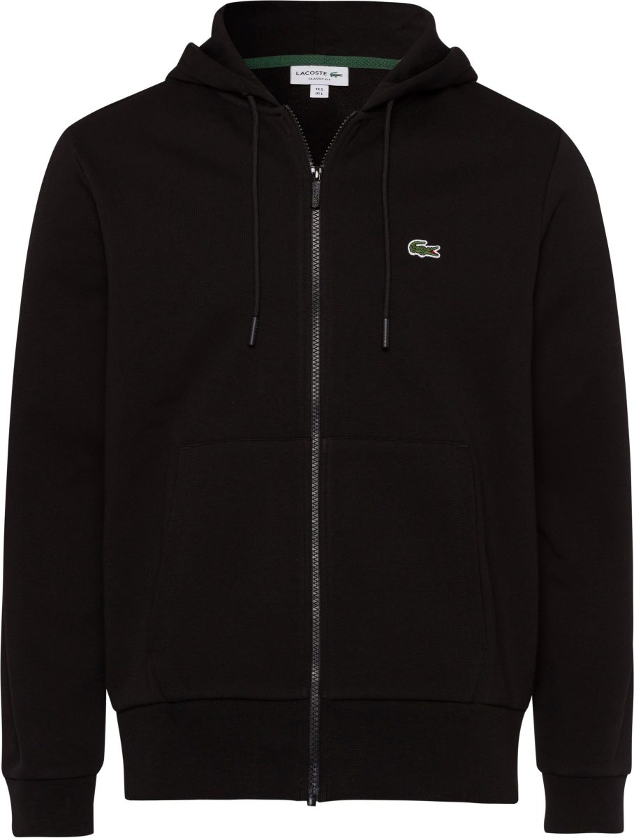 Lacoste Capuchonsweatvest met zacht geruwde binnenkant