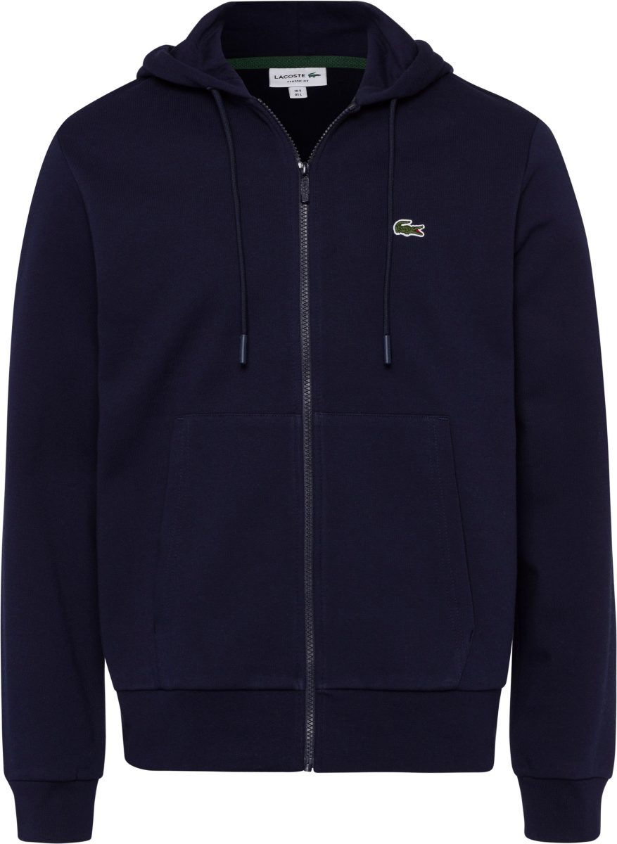 Lacoste Capuchonsweatvest met zacht geruwde binnenkant