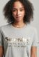 Superdry T-shirt met printopdruk grijs melange