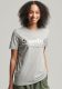 Superdry T-shirt met printopdruk grijs melange