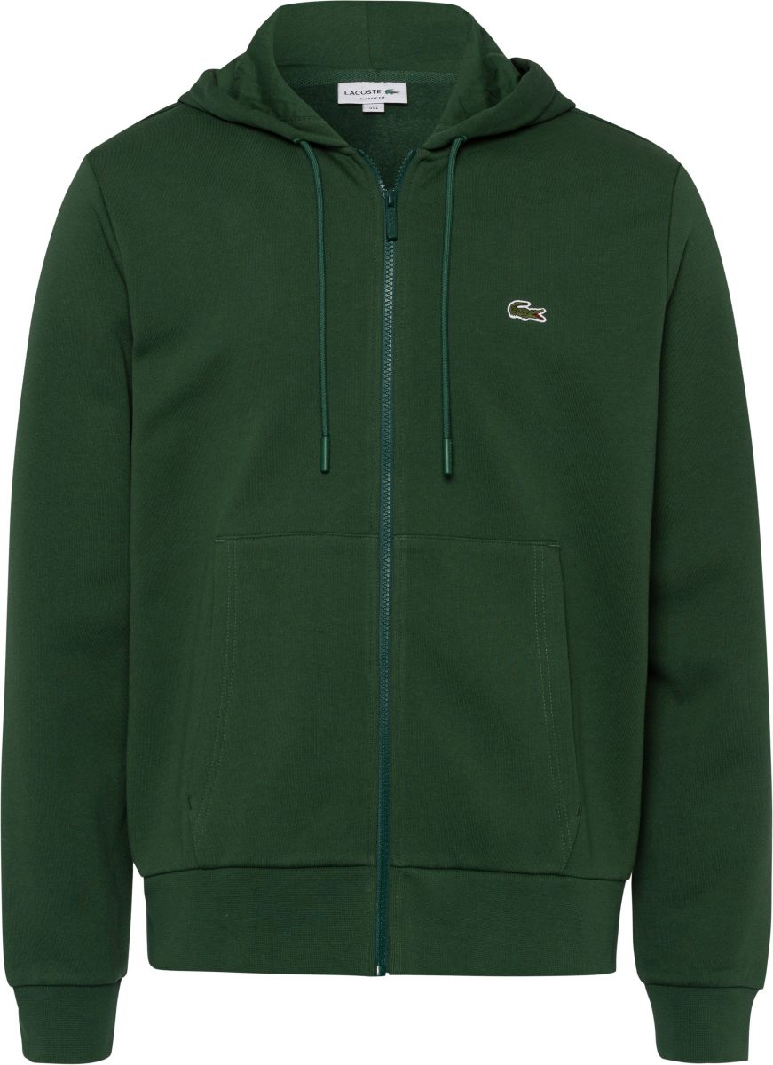 Lacoste Capuchonsweatvest met zacht geruwde binnenkant