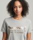 Superdry T-shirt met printopdruk grijs melange