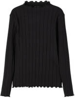 NAME IT KIDS ribgebreide longsleeve NKFNOLINE zwart