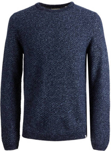 Jack & Jones ESSENTIALS gemêleerde trui JJEDAMIAN navy blazer
