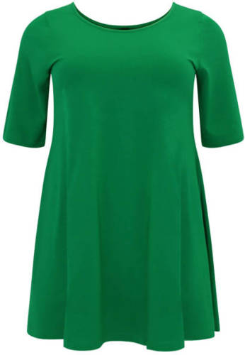 Yoek top met plooien groen