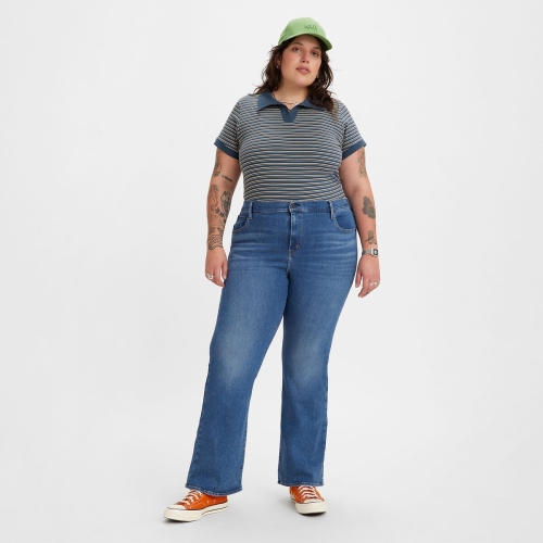 Levi's Plus 726 High Rise Flare Jeans (Plus Size) high waist flared jeans dark denim