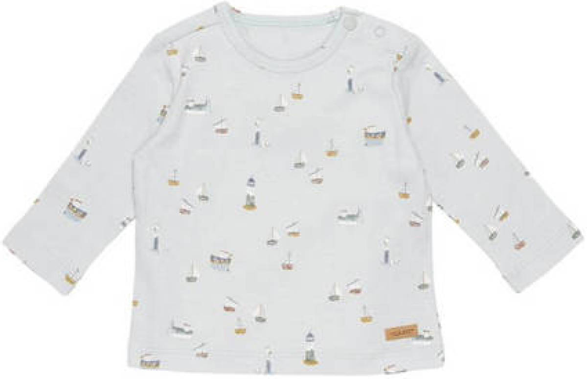 Little Dutch baby longsleeve Sailors Bay met all over print lichtblauw