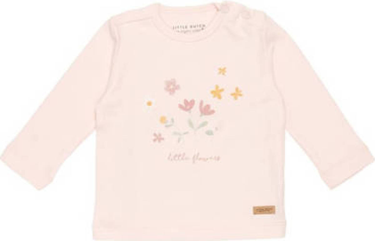 Little Dutch baby longsleeve Flowers met printopdruk lichtroze