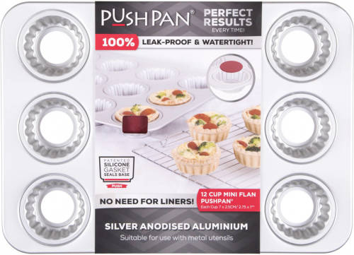 Cookinglife Wham Muffinbakvorm Pushpan 12-vaks Aluminium Zilvergrijs