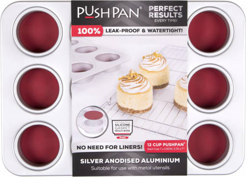 Wham Muffinbakvorm Pushpan 12-vaks Aluminium Zilver