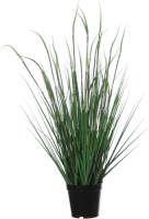 Shoppartners Groene Grasplant Pennisetum Kunstplant In Zwarte Kunststof Pot 70 Cm - Kunstplanten