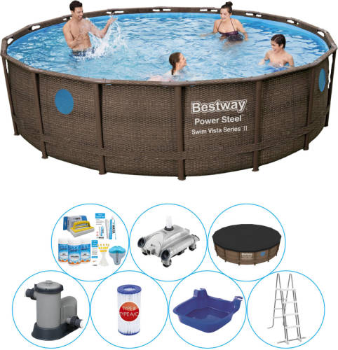 Bestway Power Steel Swim Vista Rond 488x122 Cm - Zwembad Pakket