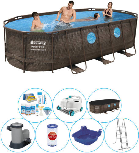 Bestway Power Steel Swim Vista Ovaal 549x274x122 Cm - Zwembad Super Deal