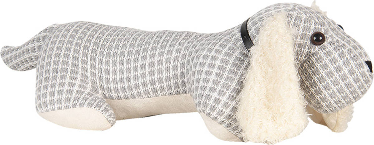 Clayre & Eef Deurstopper Hond 36*15*24 Cm Grijs Polyester Deurklem