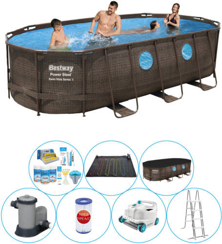 Bestway Power Steel Swim Vista Ovaal 549x274x122 Cm - Zwembad Met Accessoires