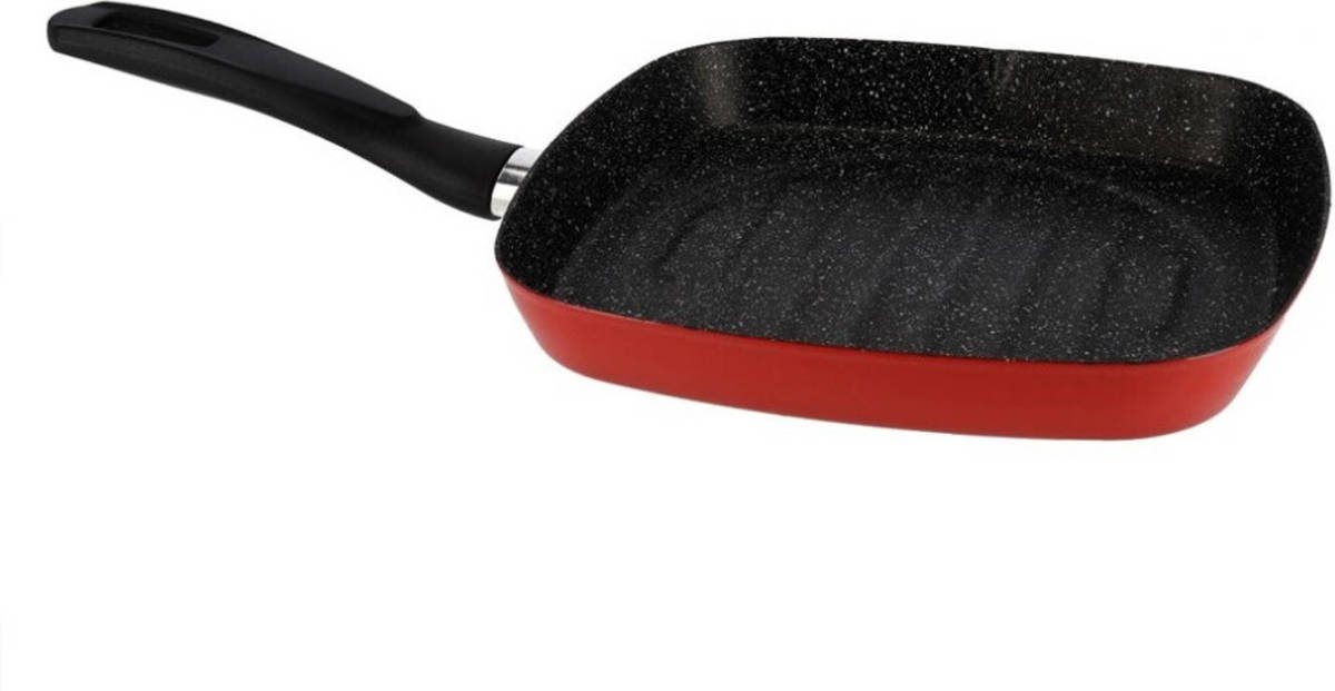 Yourstockshop Aluminium Grillpan Cordoba Vierkant Met Anti-aanbak Laag 27 Cm - Grilpannen