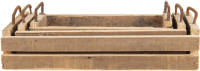 Clayre & Eef Decoratief Dienblad (Set V 3) 40*25*11 / 35*16*10 /