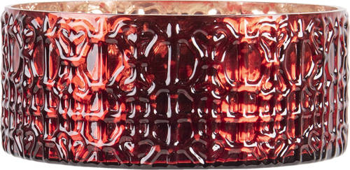 Clayre & Eef Glazen Theelichthouder Ø 15*6 Cm Rood Glas