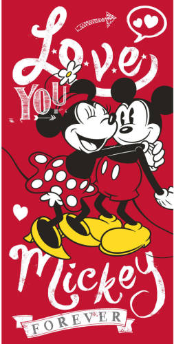 Yourstockshop Disney Minnie & Mickey Mouse Strandlaken Forever -70 X 140 Cm - Katoen