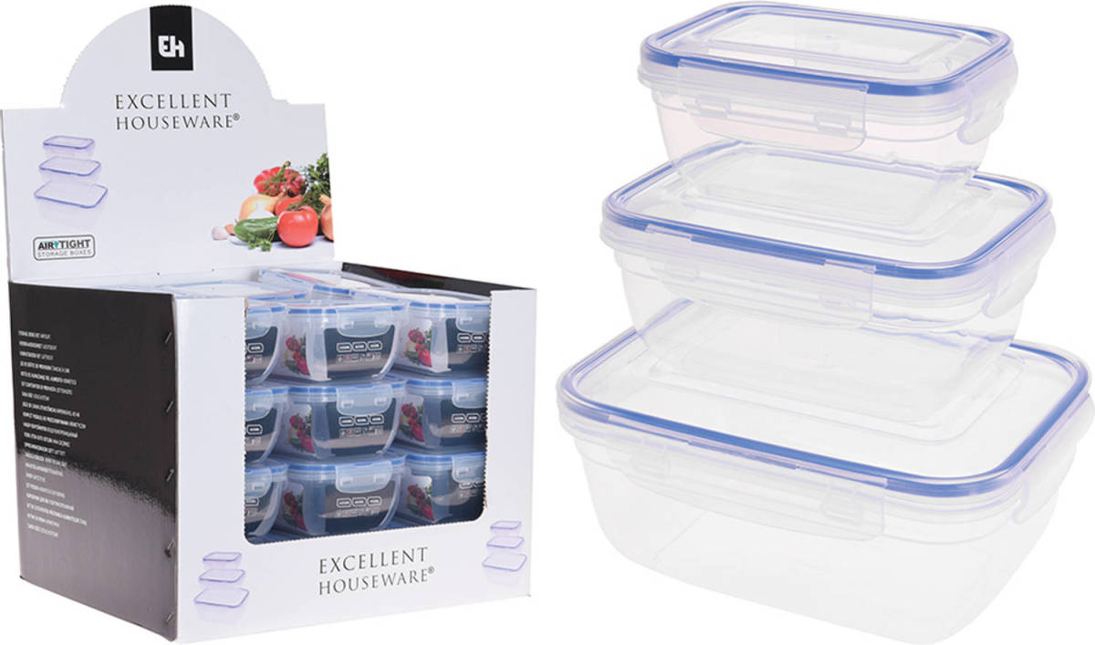 Shoppartners Voorraaddozenset, 400, 800,1400 Ml