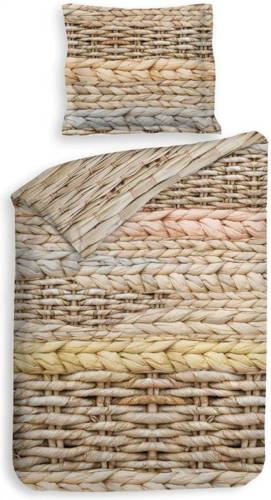 Heckett & Lane Foster Dekbedovertrek - 1-persoons (140x200/220 Cm + 1 Sloop) - Katoen Satijn - Beige