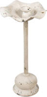 Clayre & Eef Kandelaar Ø 22*48 Cm Wit Ijzer Kaarsenstandaard