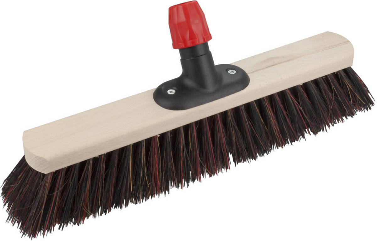 Shoppartners Houten Harde Straatbezem/buitenbezem Arenga Zwart/rood 50 Cm - Bezem