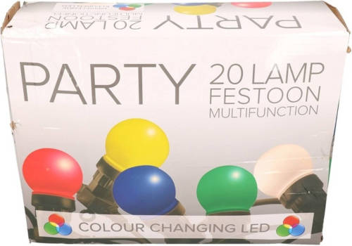 Shoppartners Festoon Buitenfeestverlichting Gekleurde Rgb Lampbolletjes 12 M - Lichtsnoer Voor Buiten