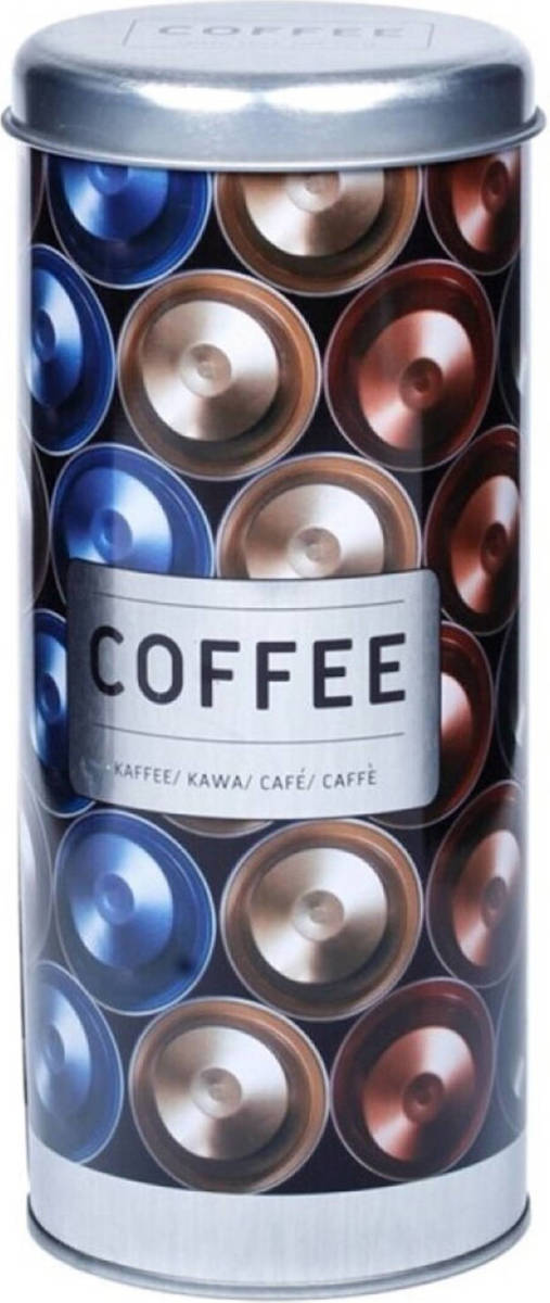 Shoppartners Koffie Voorraadbus/bewaarblik Metaal 18 Cm - Voorraadblikken