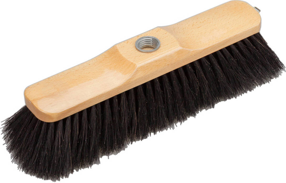 Shoppartners Houten Zachte Bezemkop Naturel Gelakt Hout Zwart 28 Cm Voor Binnen - Bezem