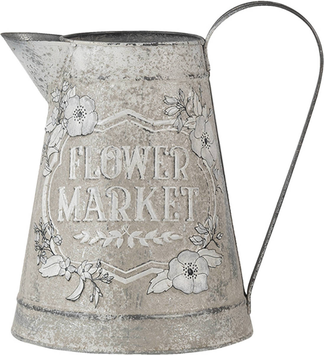 Clayre & Eef Decoratieve Schenkkan 17*17*23 Cm Grijs Metaal Waterkan