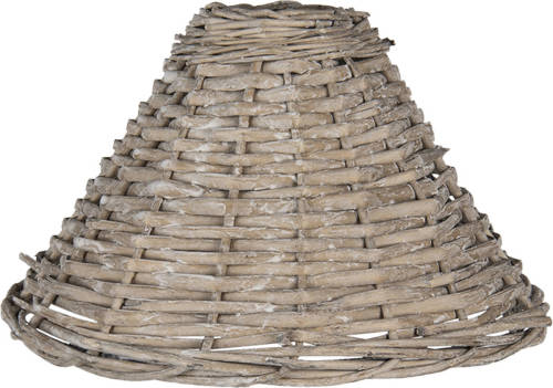 Clayre & Eef Lampenkap Ø 21*30 Cm Bruin Rotan Stoffen Lampenkap