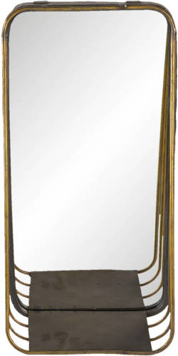 Clayre & Eef Wandspiegel 19*11*39 Cm Koperkleurig Metaal / Glas Grote