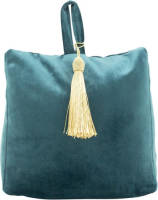 Shoppartners Fluwelen Deurstopper 18 Cm Petrol Blauw - Deurstoppers