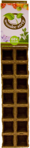 Shoppartners Houtvezel Kweekpotjes/stekpotjes 1x Tray Met 60 Vakjes 5 X 5 Cm - Stekpotjes