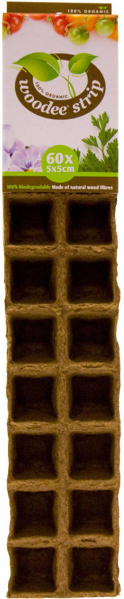 Shoppartners Houtvezel Kweekpotjes/stekpotjes 1x Tray Met 60 Vakjes 5 X 5 Cm - Stekpotjes