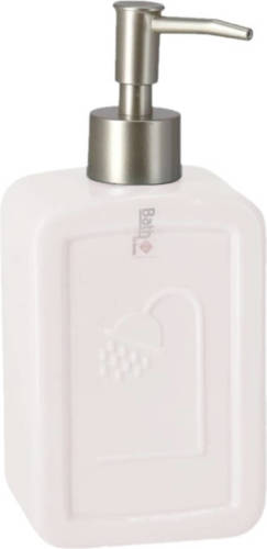 Shoppartners Zeeppompje/zeepdispenser Wit Keramiek 18 Cm - Zeeppompjes
