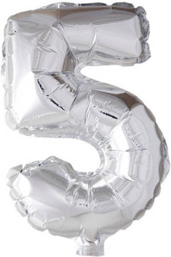 Massamarkt Wefiesta Folieballon Cijfer '5' 40 Cm Zilver
