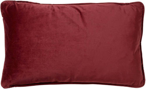 Dutch Decor Finn - Sierkussen Velvet Merlot 30x50 Cm - Rood - Rood