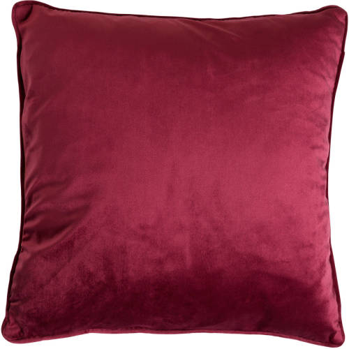 Dutch Decor Finn - Sierkussen Velvet Red Plum 60x60 Cm - Roze - Rood