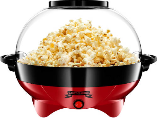 Gadgy Popcorn Machine Rond Met Anti-aanbaklaag - Popcorn Maker Stil En Snel - 5 Liter - Rood