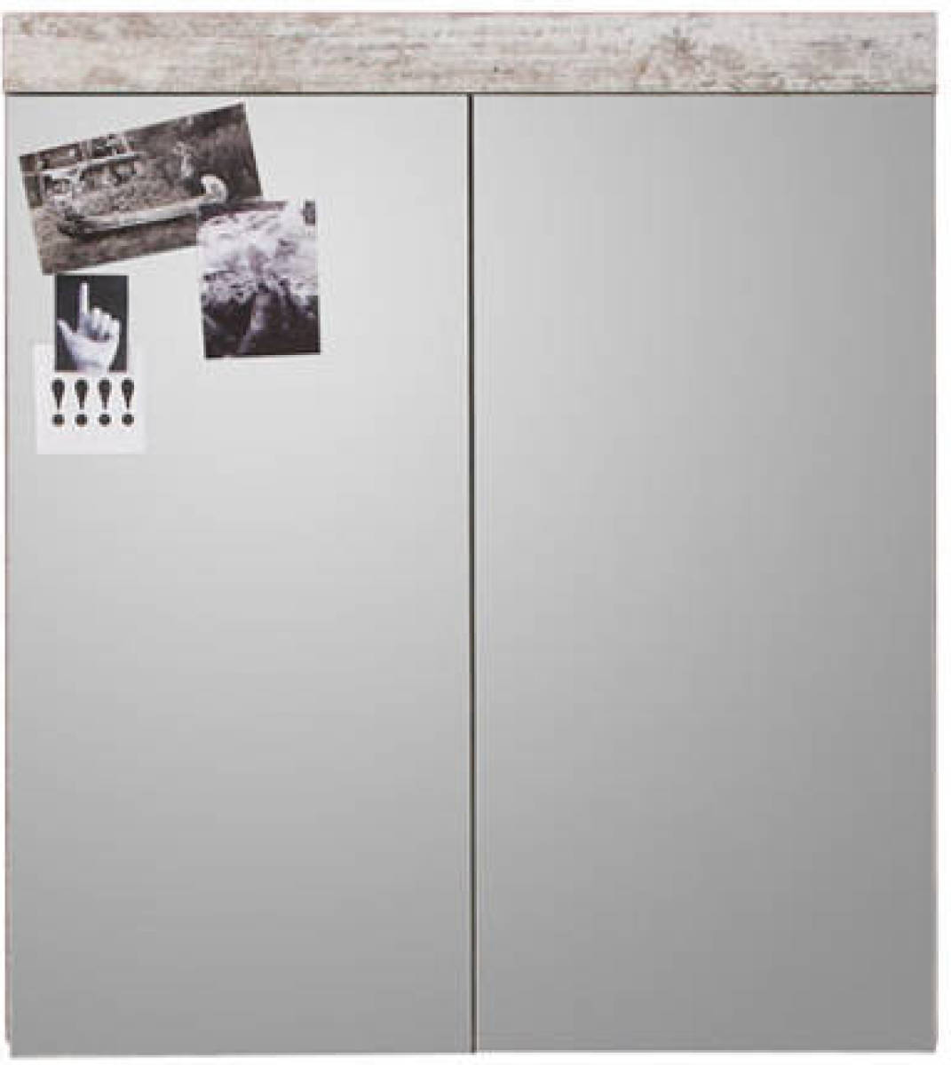 Hioshop Cancun/boombad Spiegelkast 2 Deuren Wit Grenen Decor.