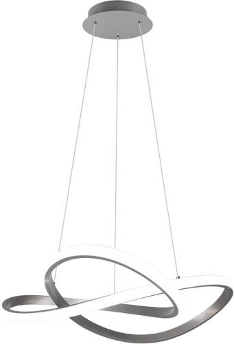 BES LED Led Hanglamp - Hangverlichting - Trion Corcy - 27.5w - Natuurlijk Wit 4000k - Dimbaar - Rond - Mat Nikkel - Aluminium