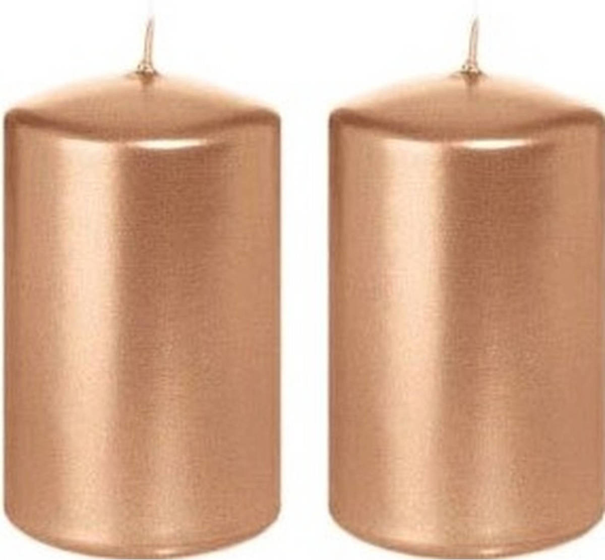 Shoppartners 2x Kaarsen Rosegoud 5 X 8 Cm 18 Branduren Sfeerkaarsen - Stompkaarsen