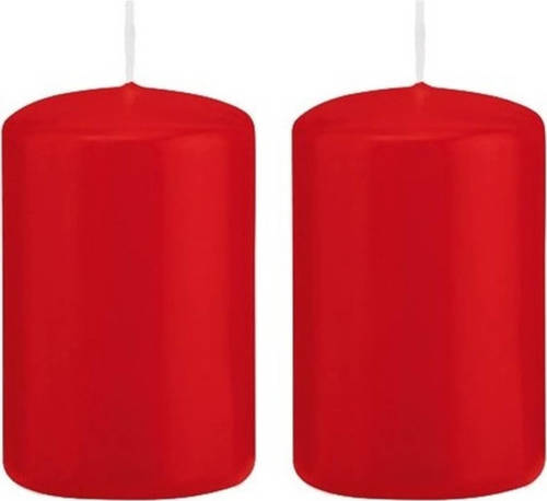 Shoppartners 2x Kaarsen Rood 5 X 8 Cm 18 Branduren Sfeerkaarsen - Stompkaarsen